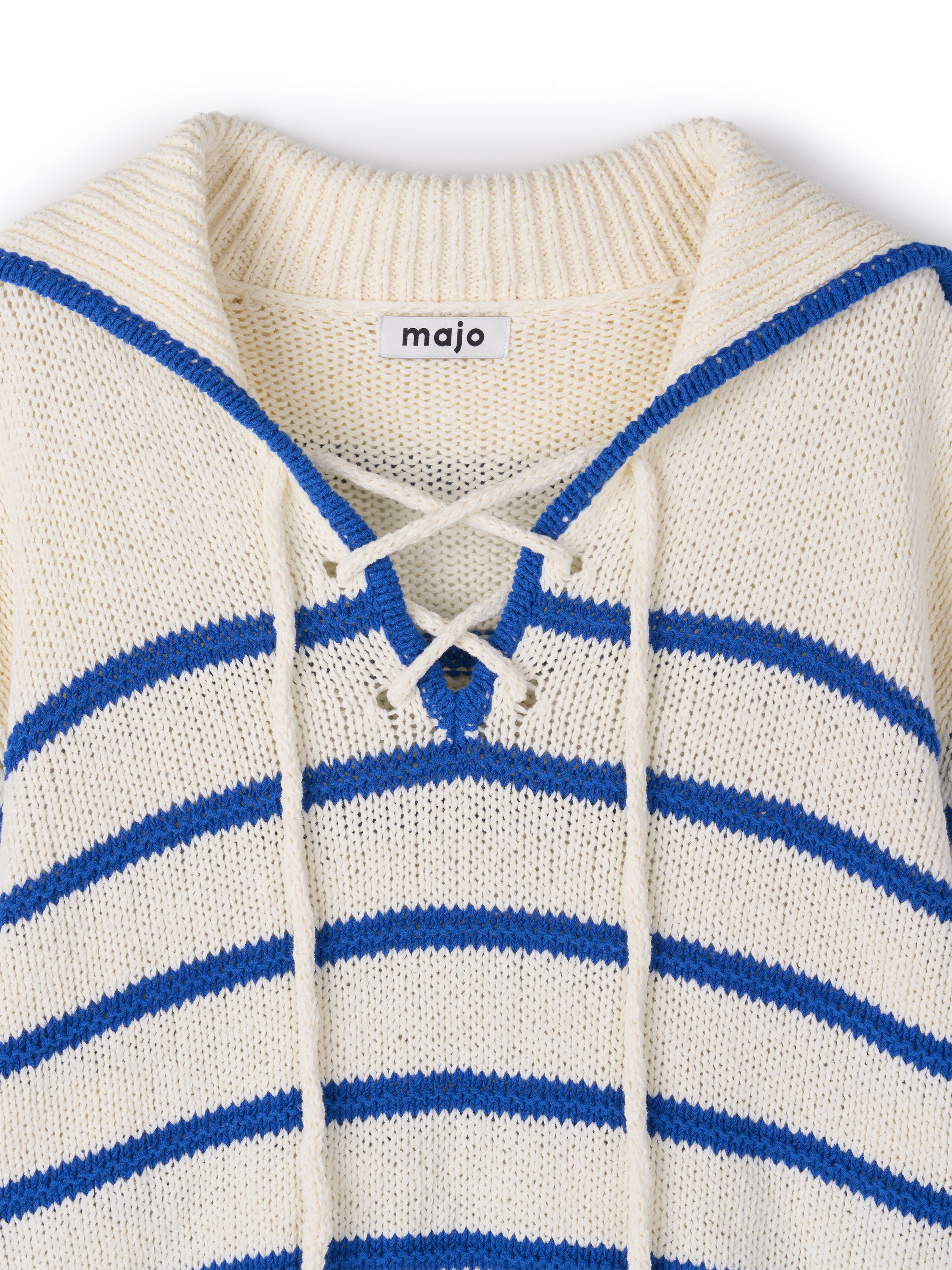 Marine Sailor Stripe Knit [White & Blue]