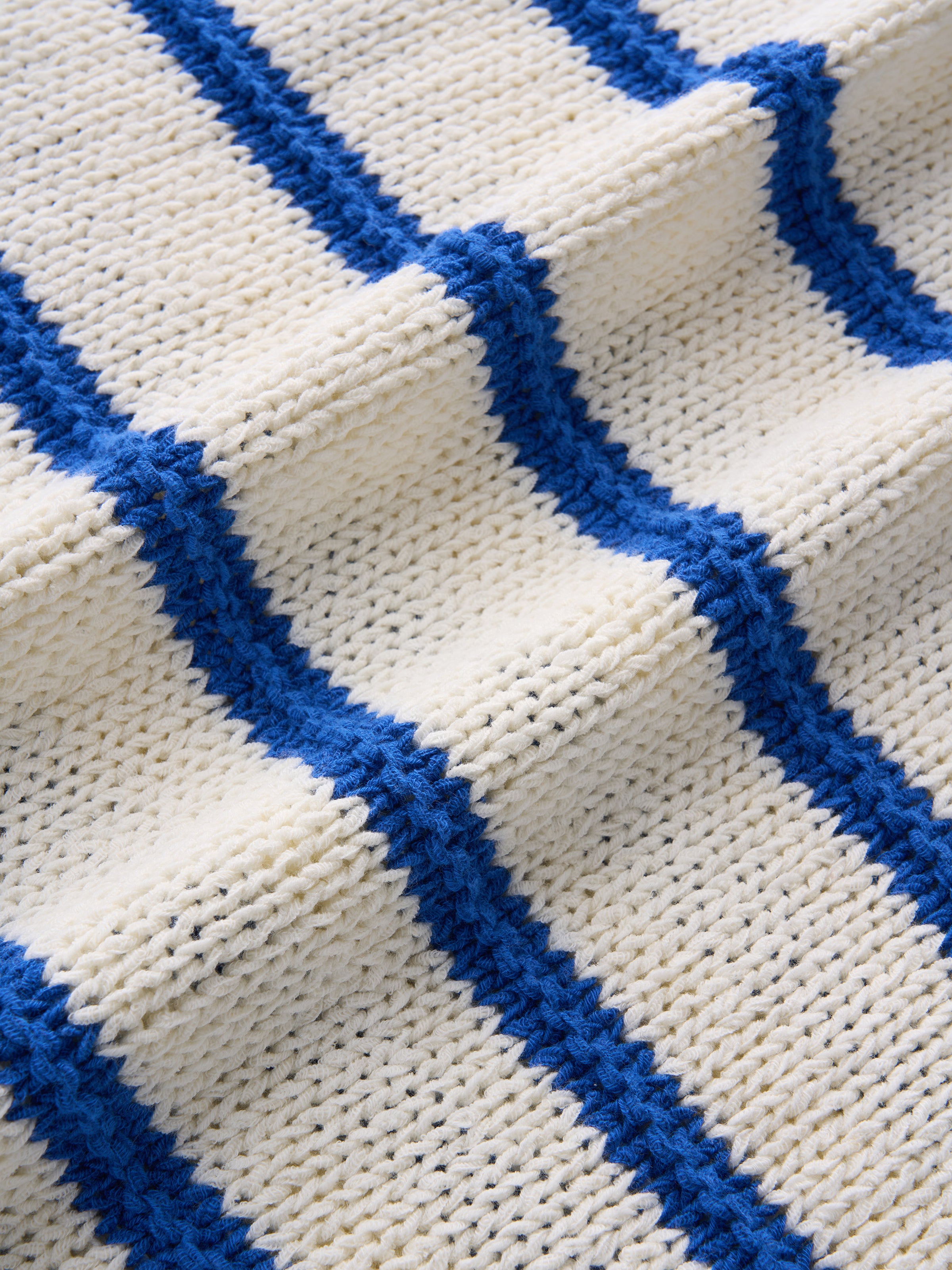 Marine Sailor Stripe Knit [White & Blue]
