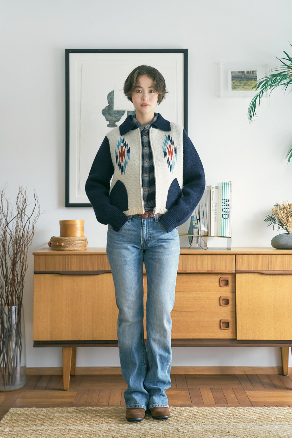 AYA Chimayo wool jacket [Navy]