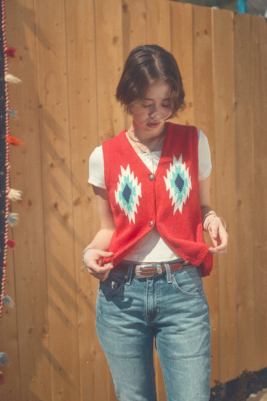 [Pre-Order: Ships Late July]Chimayo Vest [Tomato Red]
