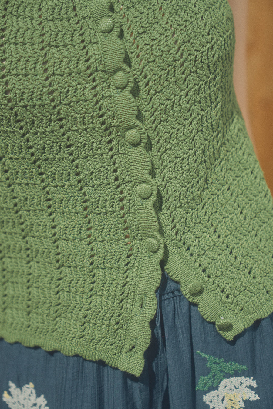 Lacy Crochet Sleeveless [Olive]