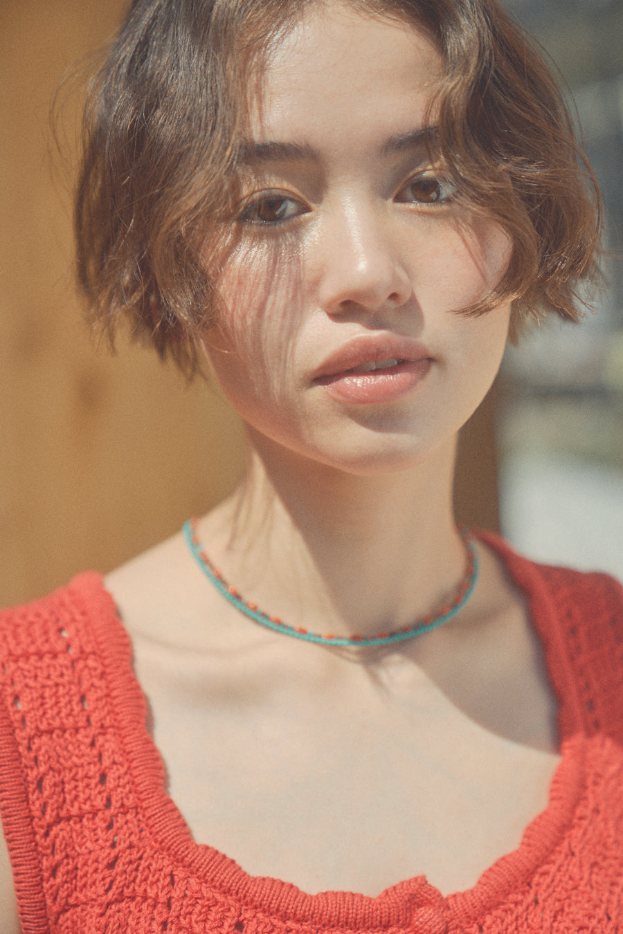 Lacy Crochet Sleeveless [Red]