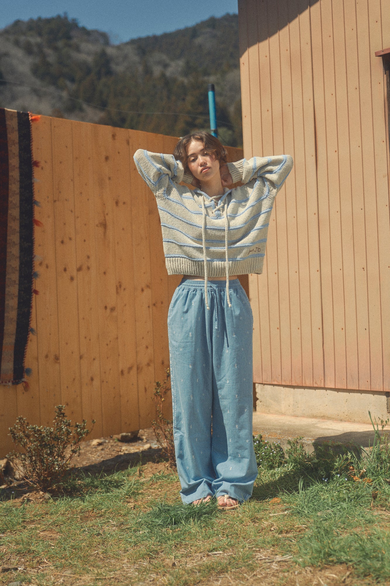 Bohemian Denim Pants [Light Blue]