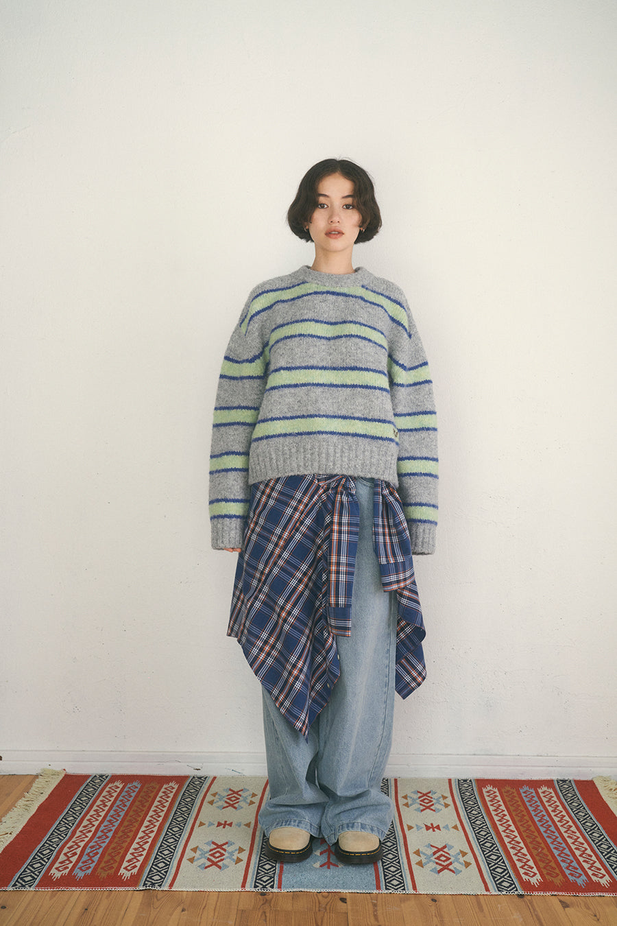 Paula Stripe Knit [Grey]