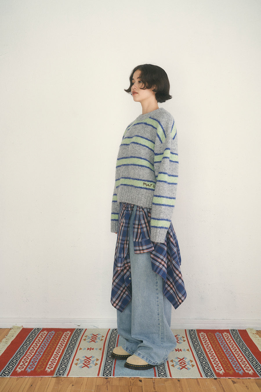 Paula Stripe Knit [Grey]