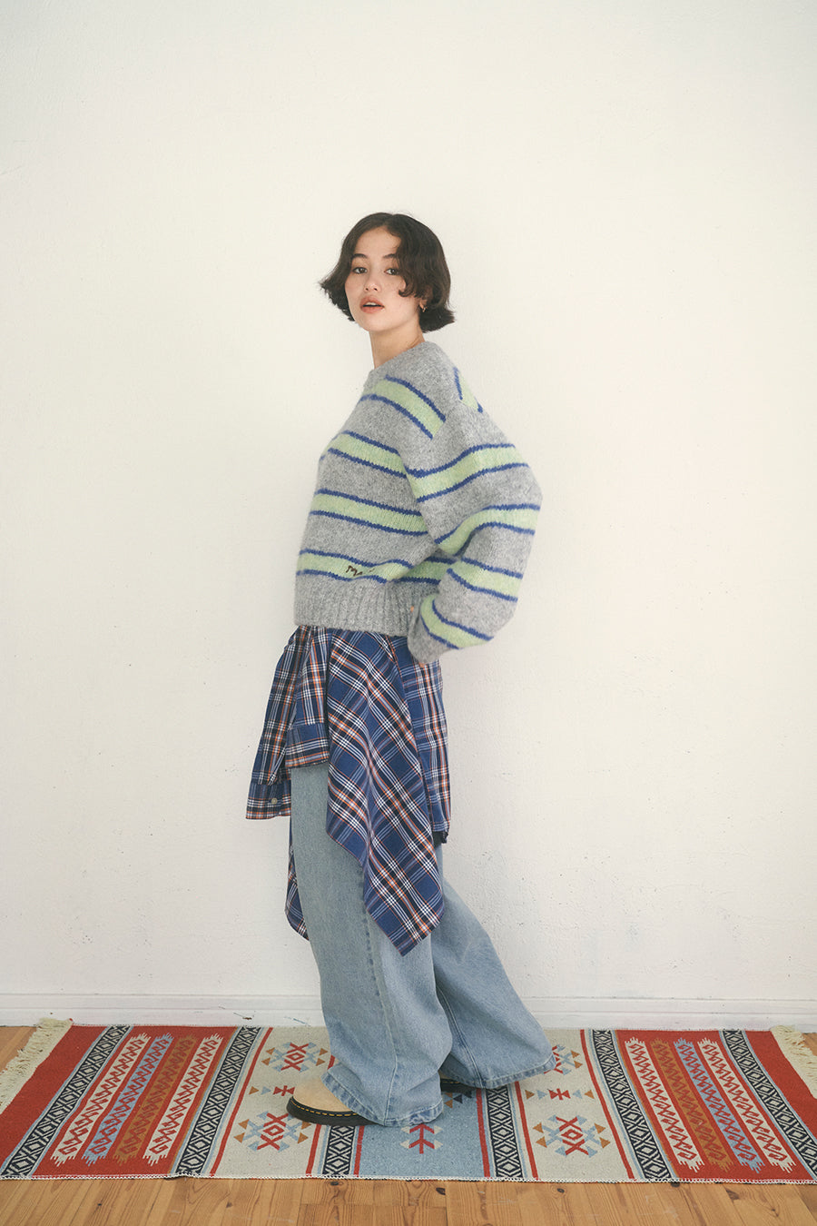 Paula Stripe Knit [Grey]