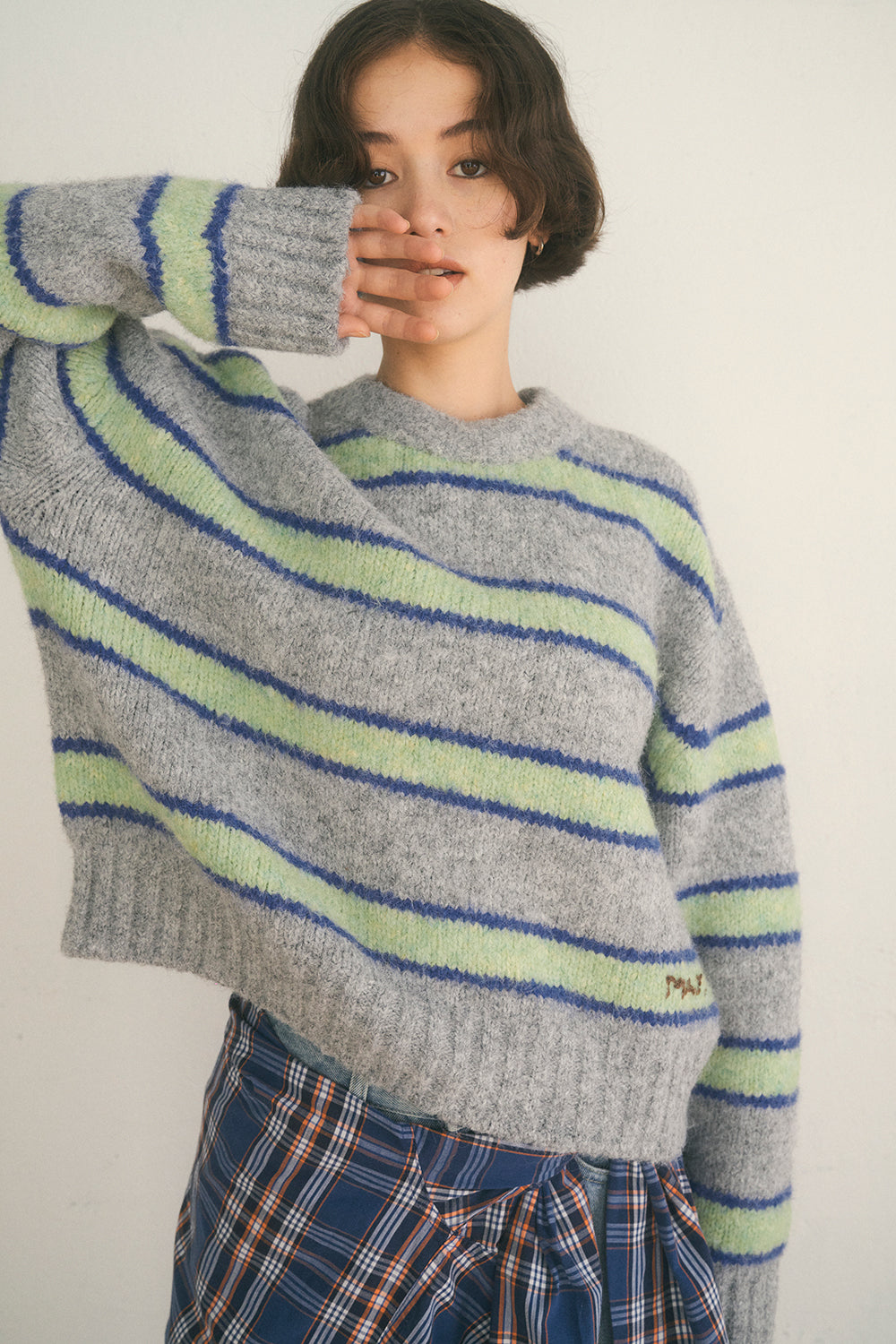 Paula Stripe Knit [Grey]