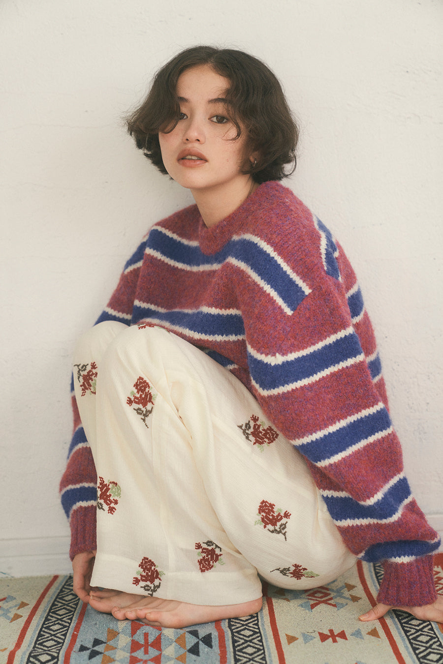 Paula Stripe Knit [Magenta Purple]