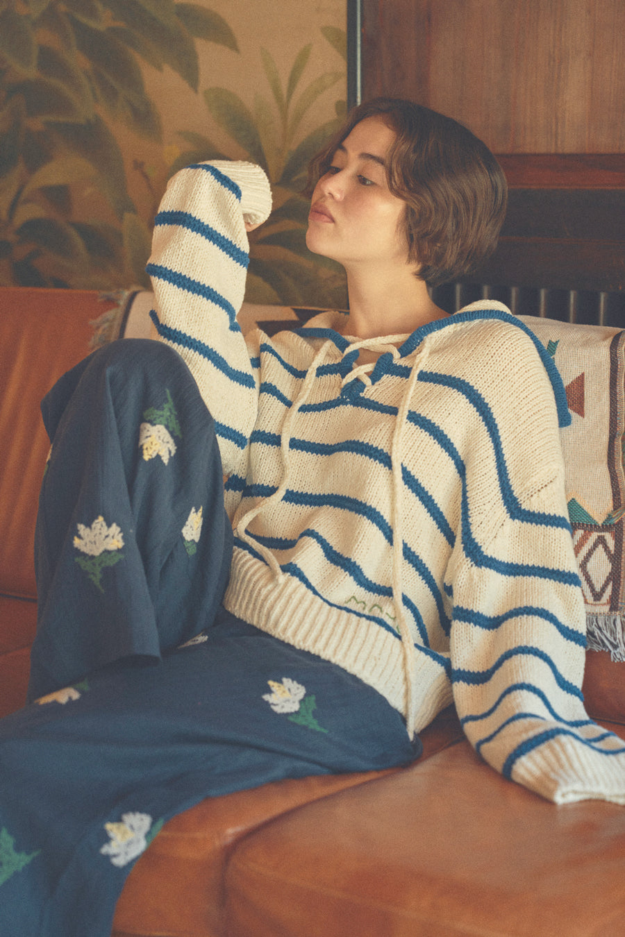 Marine Sailor Stripe Knit [White & Blue]