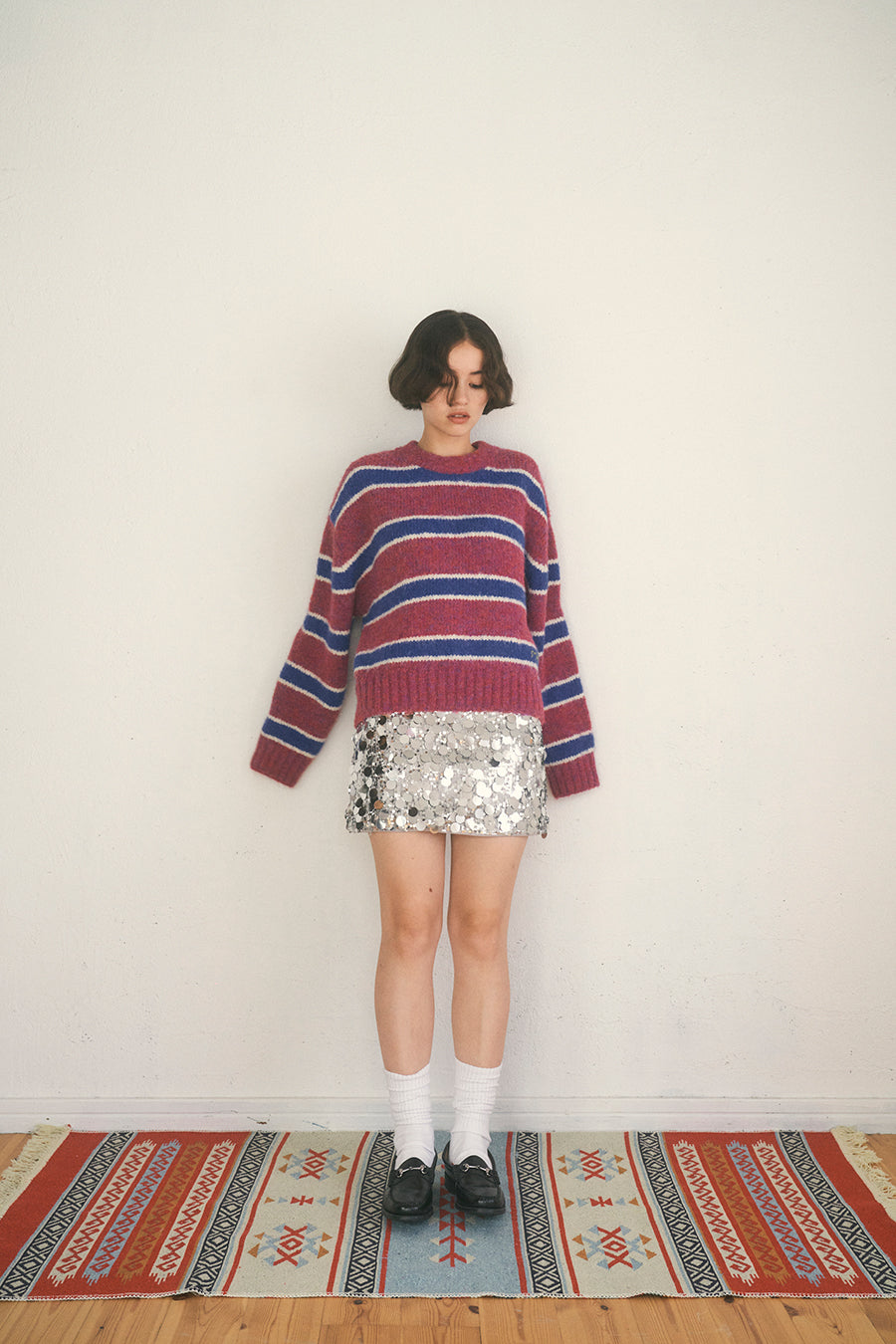 Paula Stripe Knit [Magenta Purple]