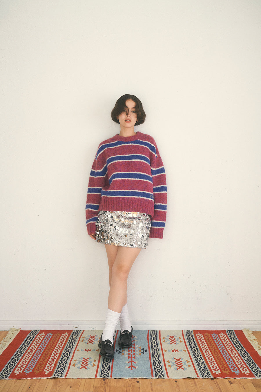 Paula Stripe Knit [Magenta Purple]