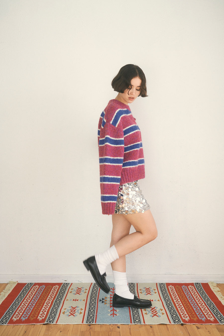 Paula Stripe Knit [Magenta Purple]