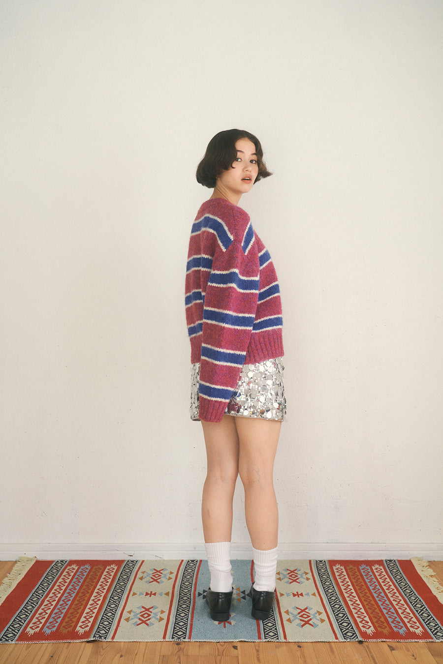 Paula Stripe Knit [Magenta Purple]