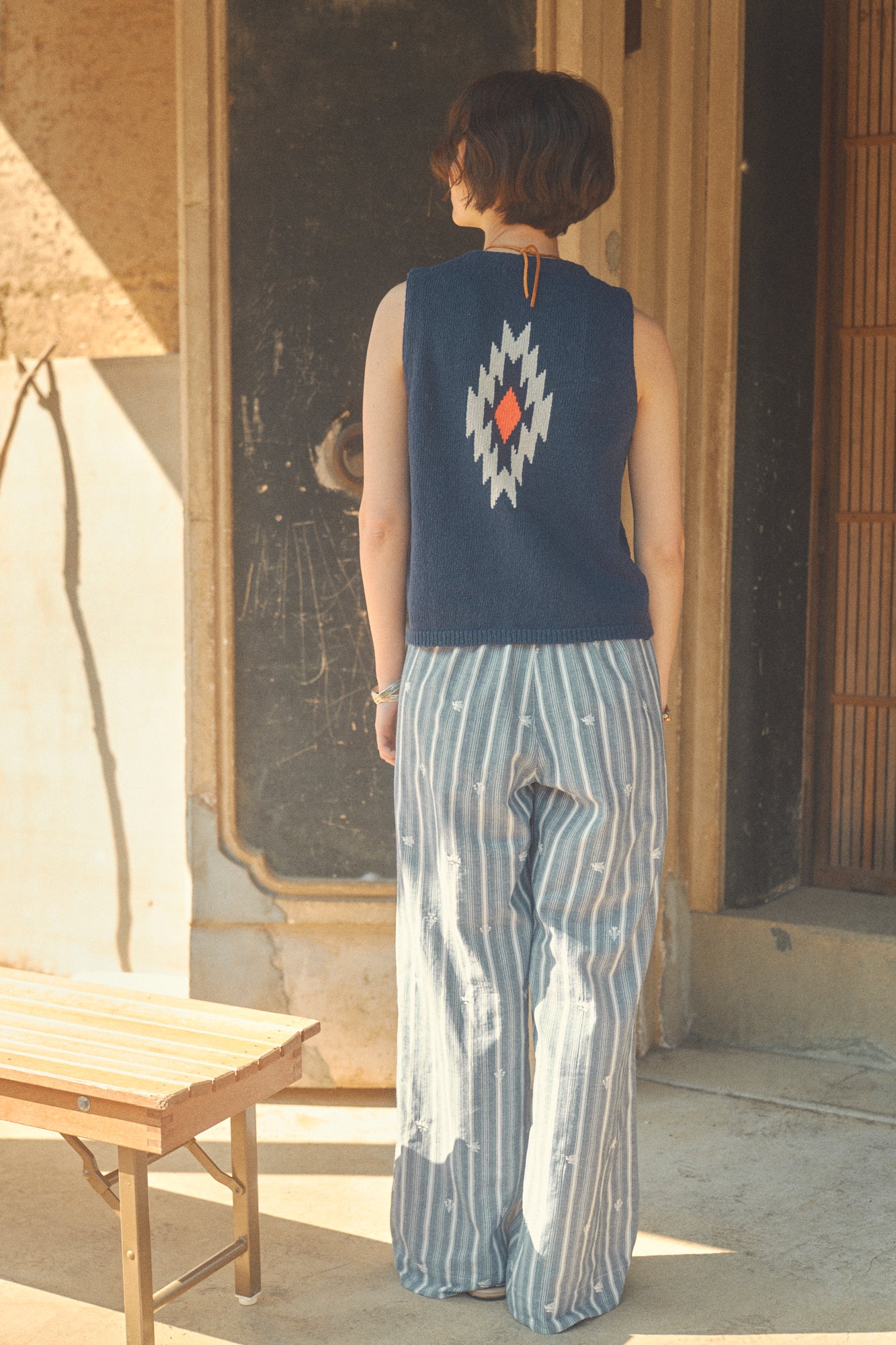Birdsong Stripe Pants [Blue]
