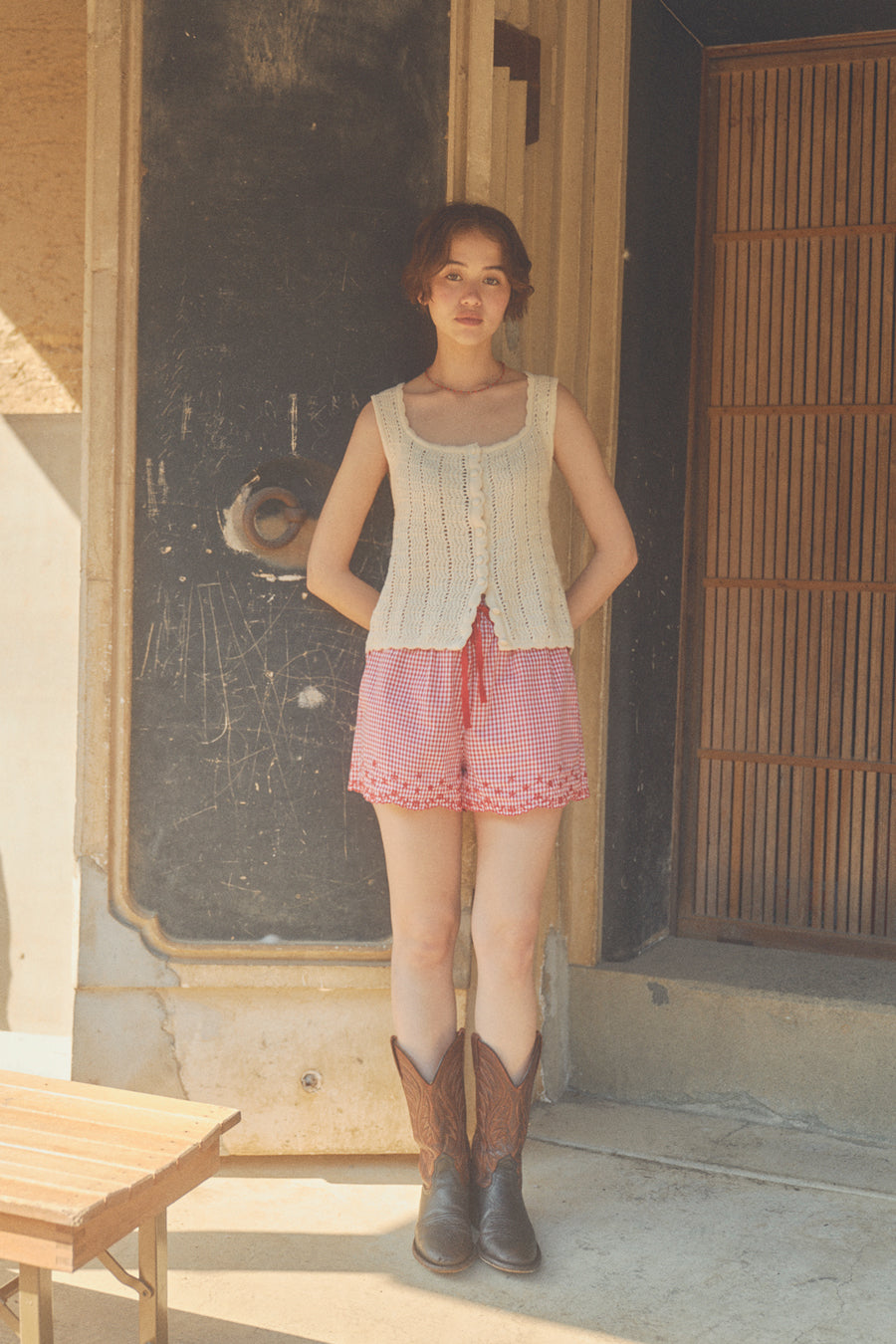 Lacy Crochet Sleeveless [Ivory]