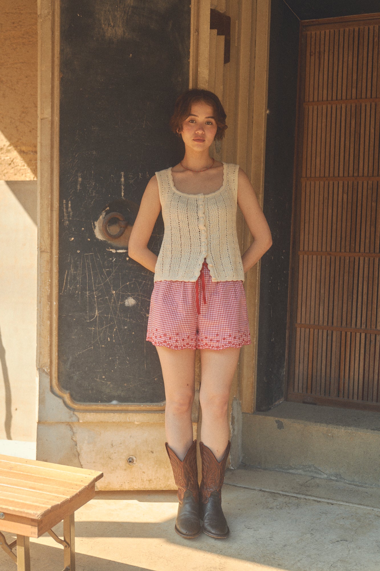 Rosy Check Shorts [Red]