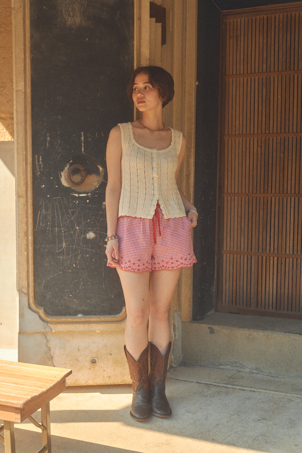 Rosy Check Shorts [Red]