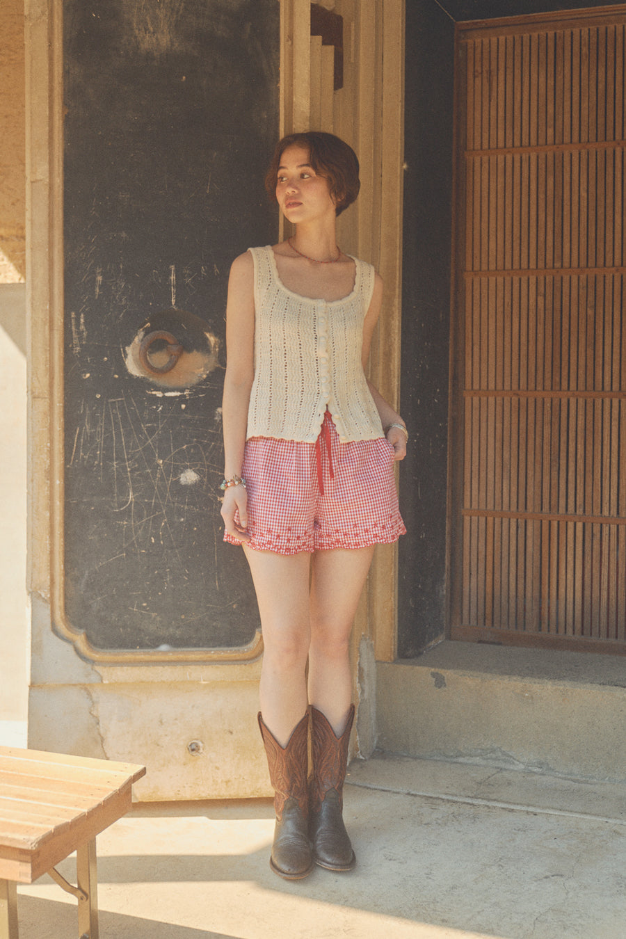 Lacy Crochet Sleeveless [Ivory]