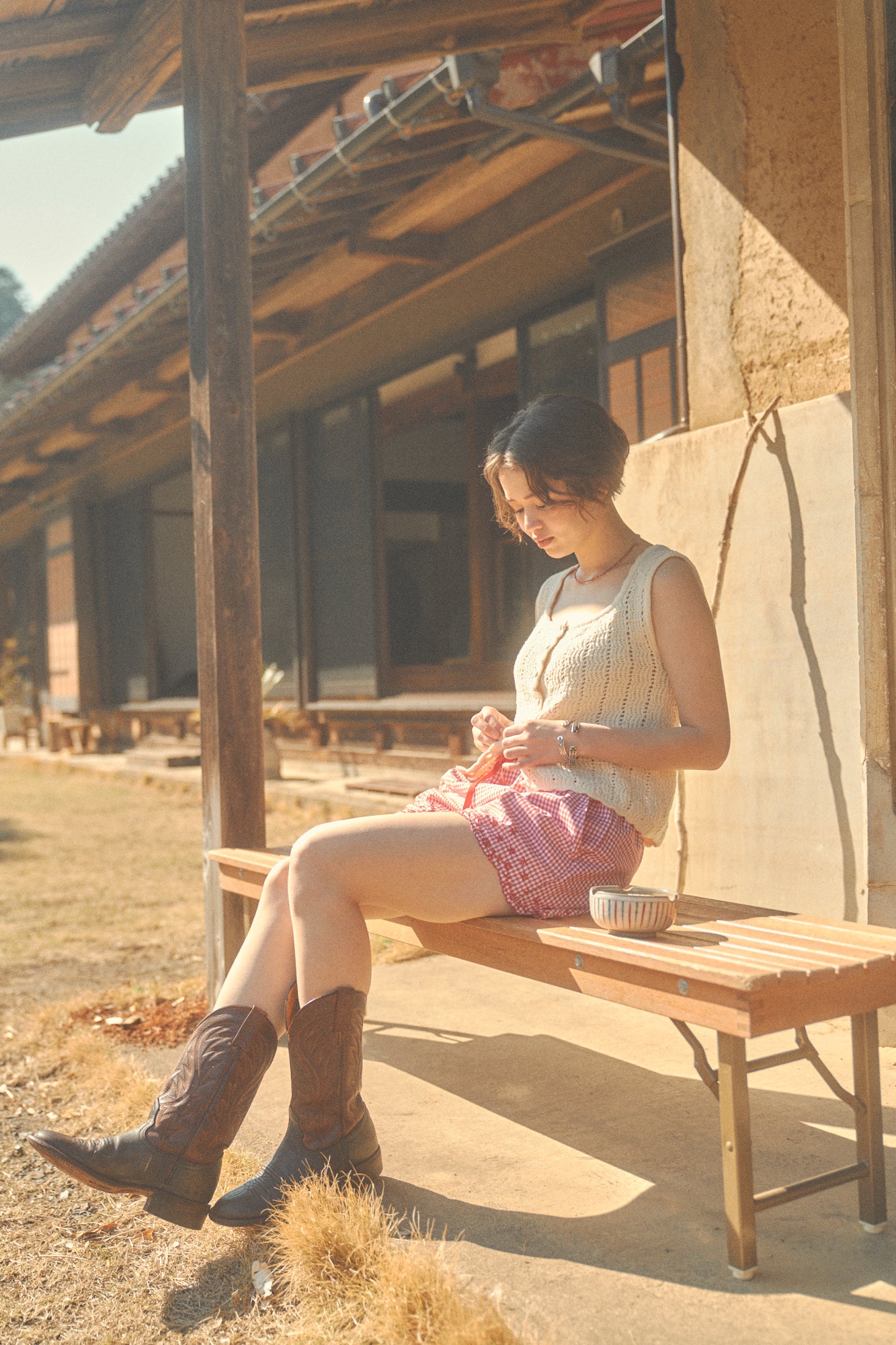 Rosy Check Shorts [Red]