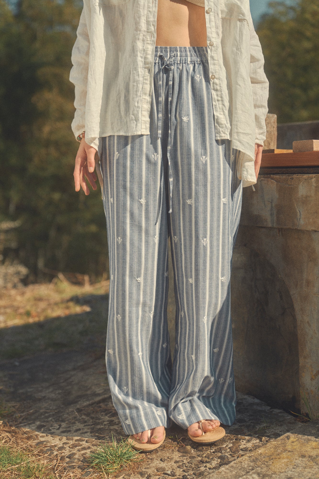 Birdsong Stripe Pants [Blue]