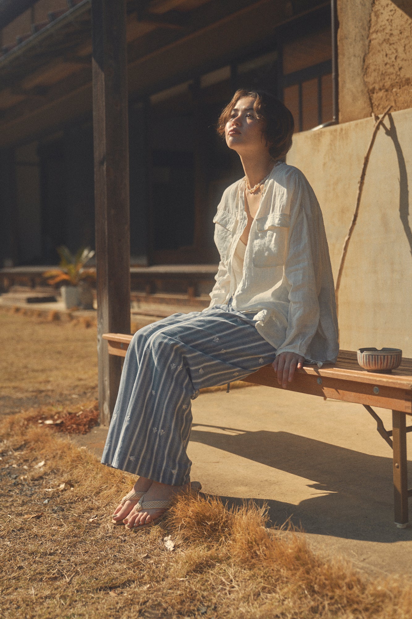 Birdsong Stripe Pants [Blue]