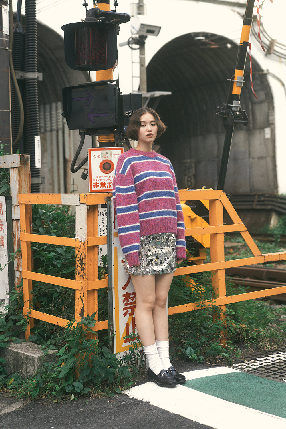 Paula Stripe Knit [Magenta Purple]