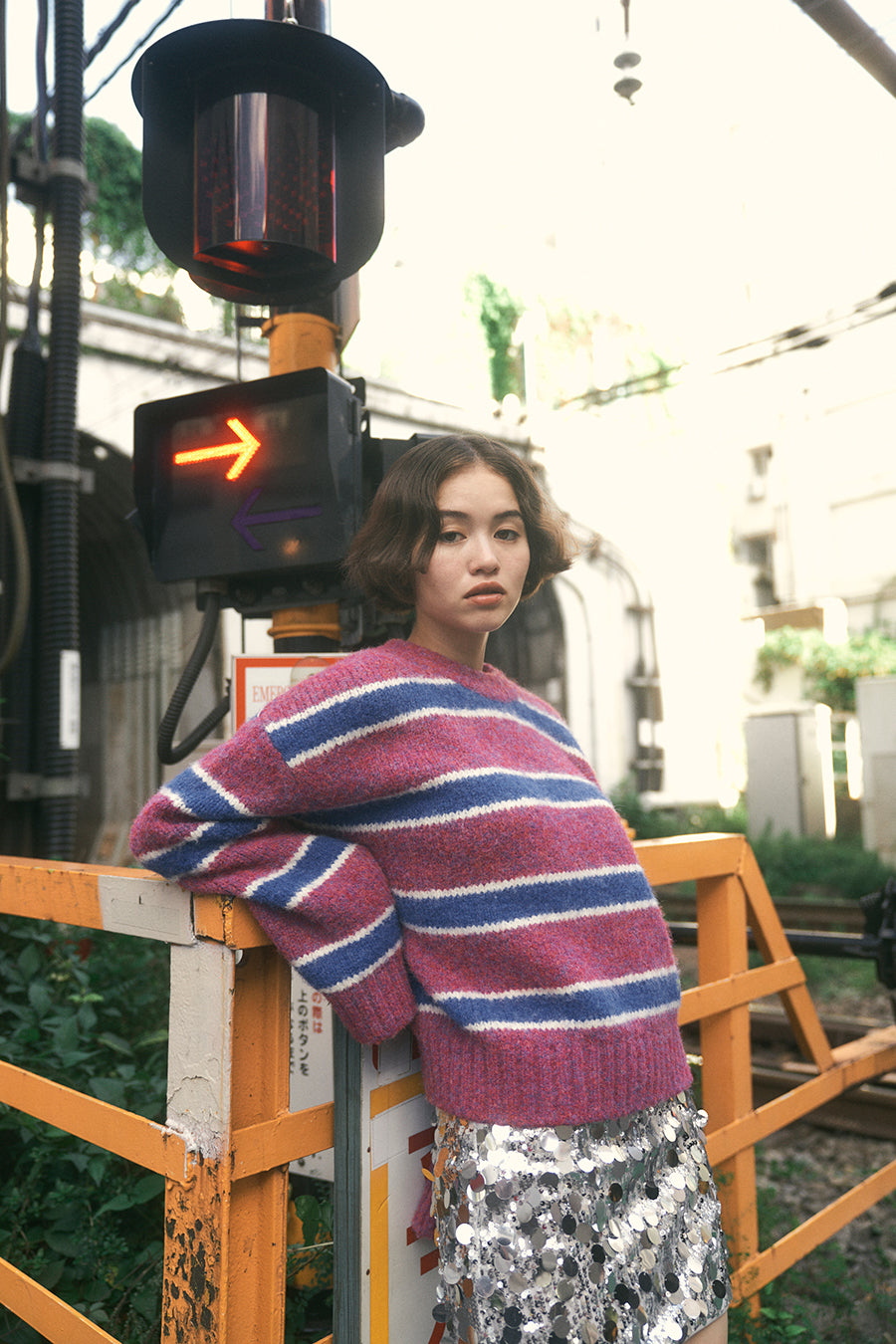 Paula Stripe Knit [Magenta Purple]