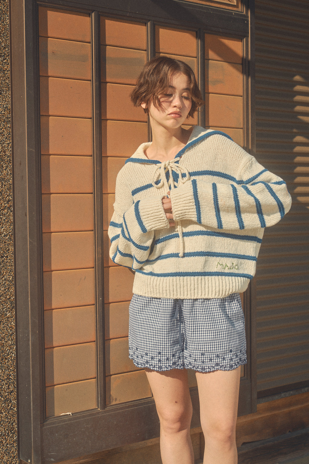 Rosy Check Shorts [Navy]