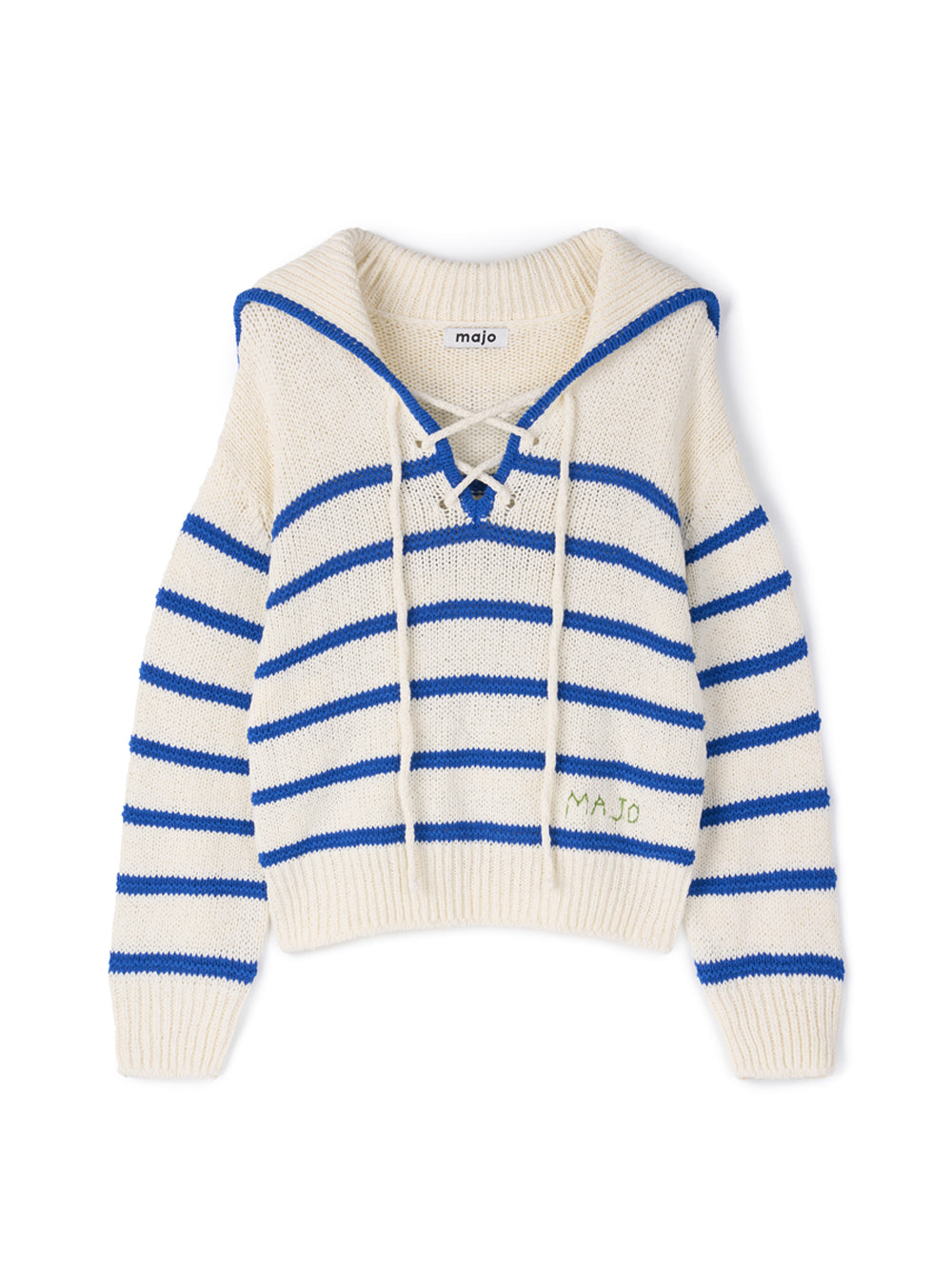 Marine Sailor Stripe Knit [White & Blue]
