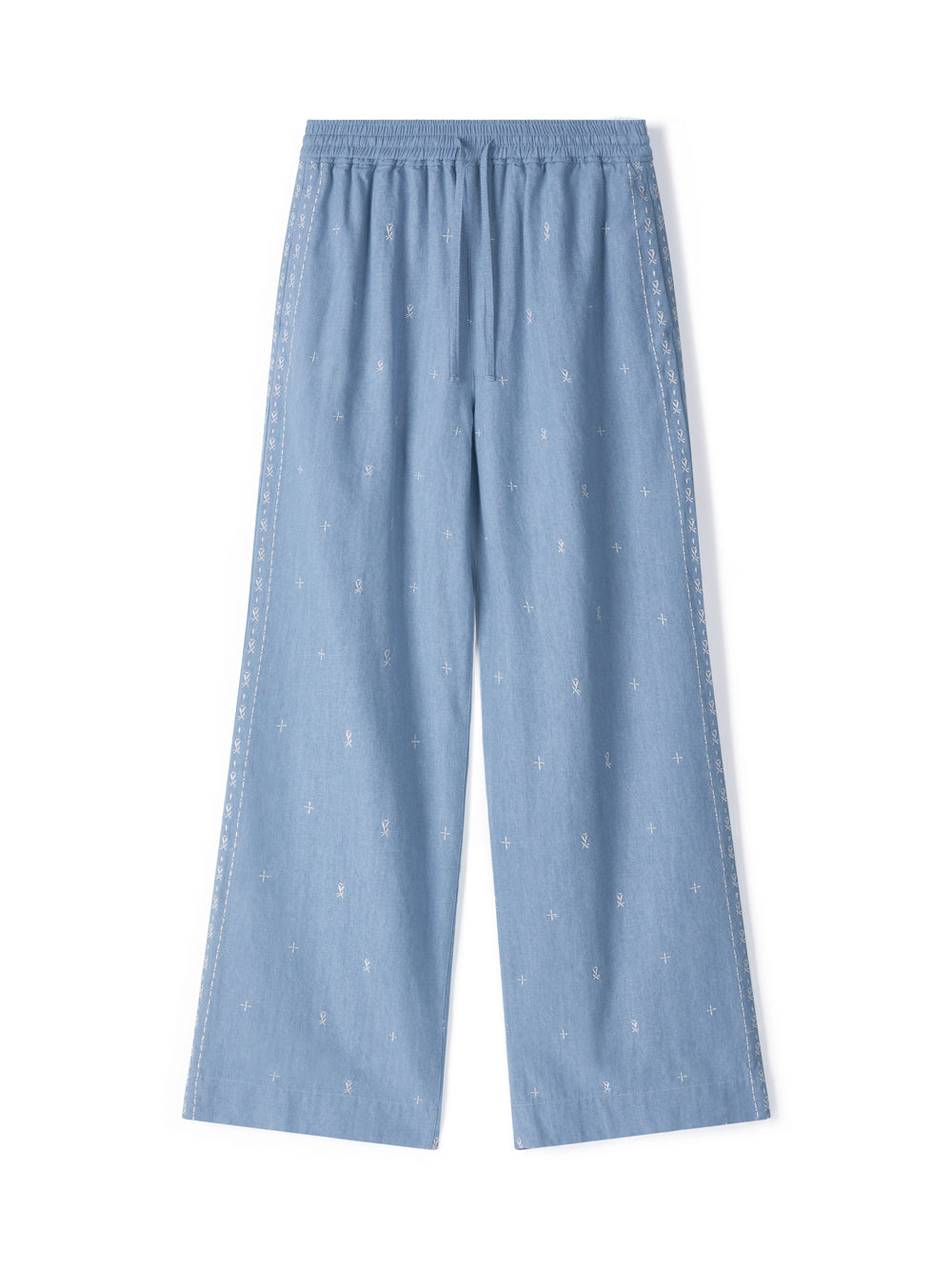 Bohemian Denim Pants [Light Blue]