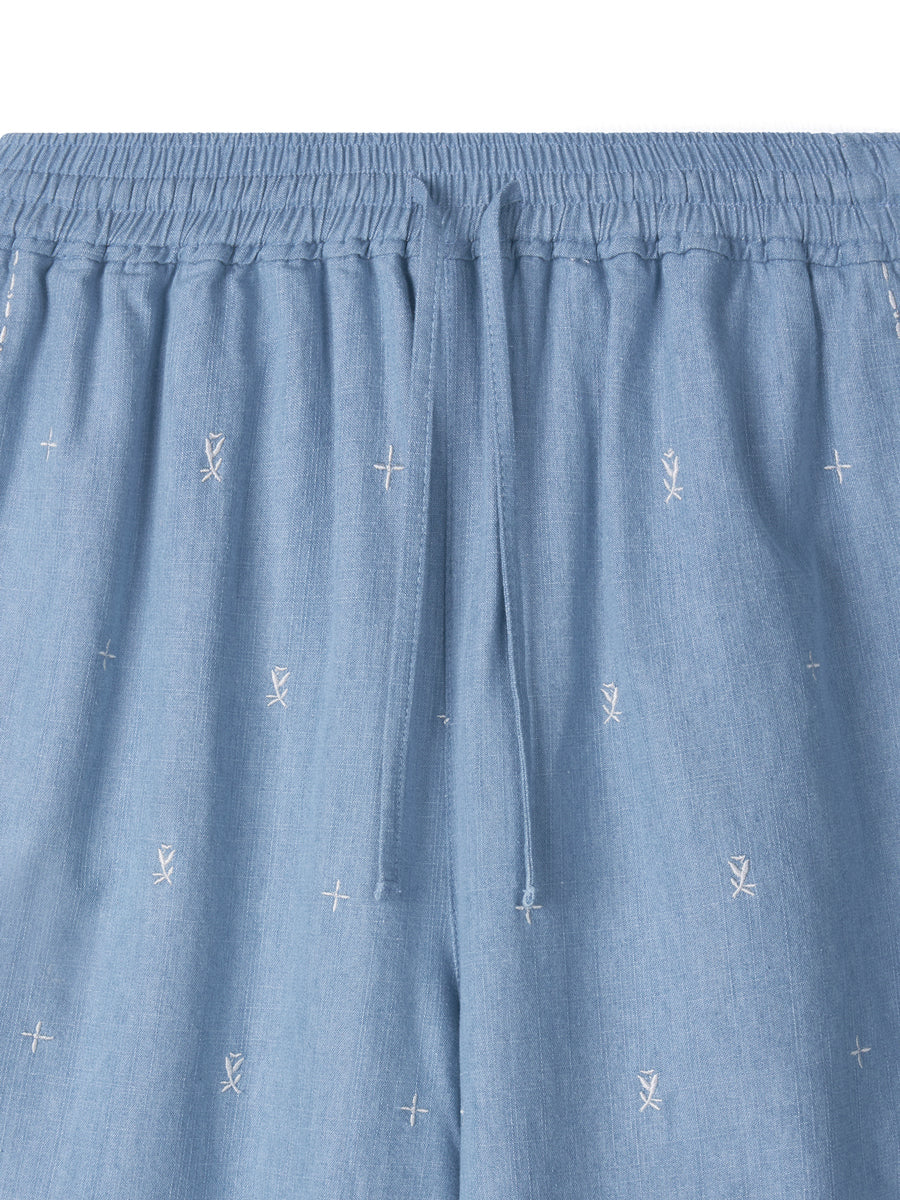 Bohemian Denim Pants [Light Blue]