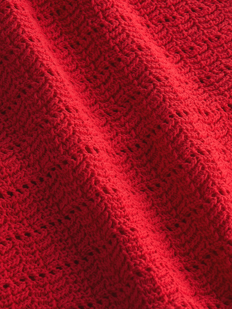 Lacy Crochet Sleeveless [Red]