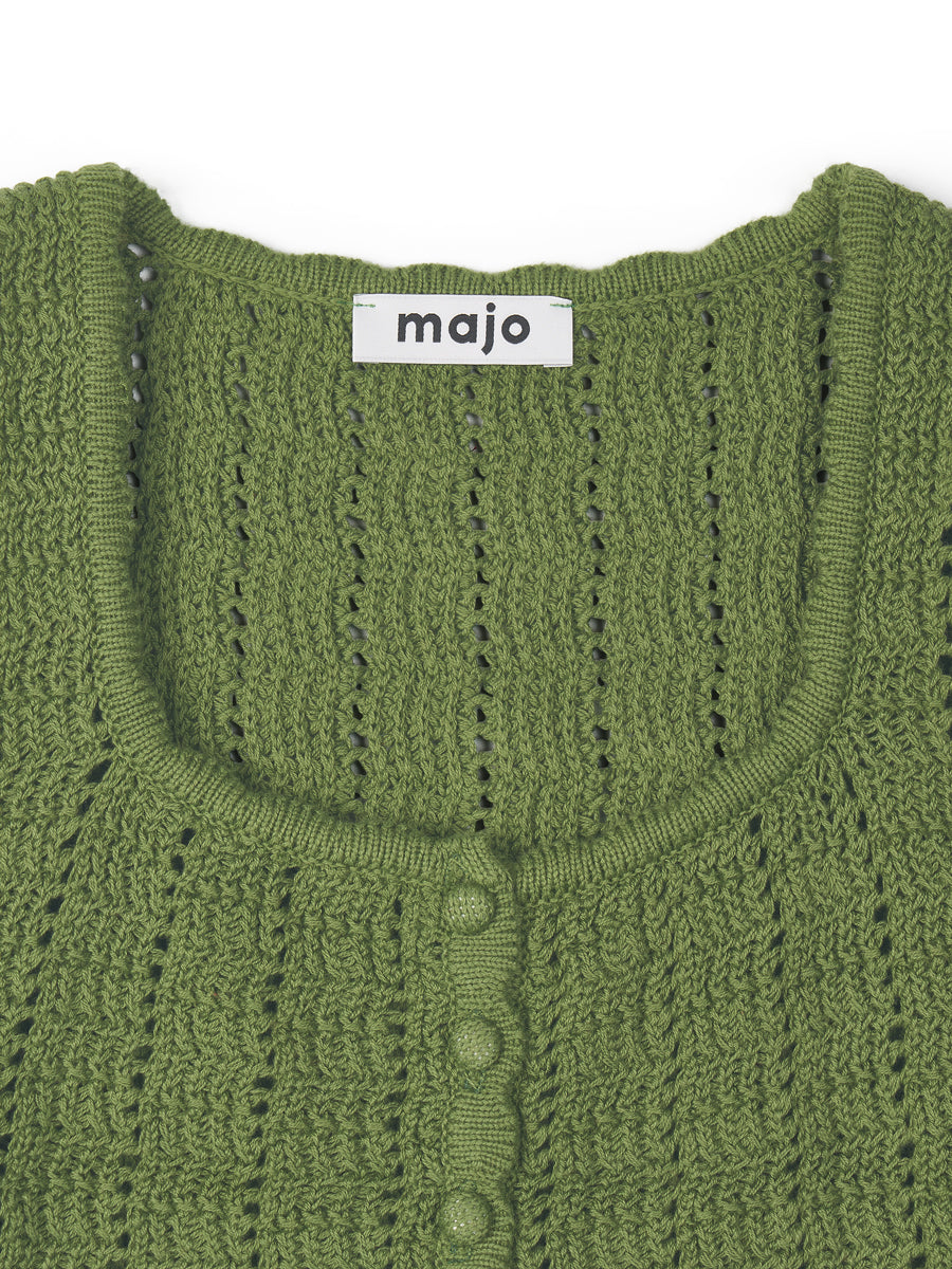 Lacy Crochet Sleeveless [Olive]