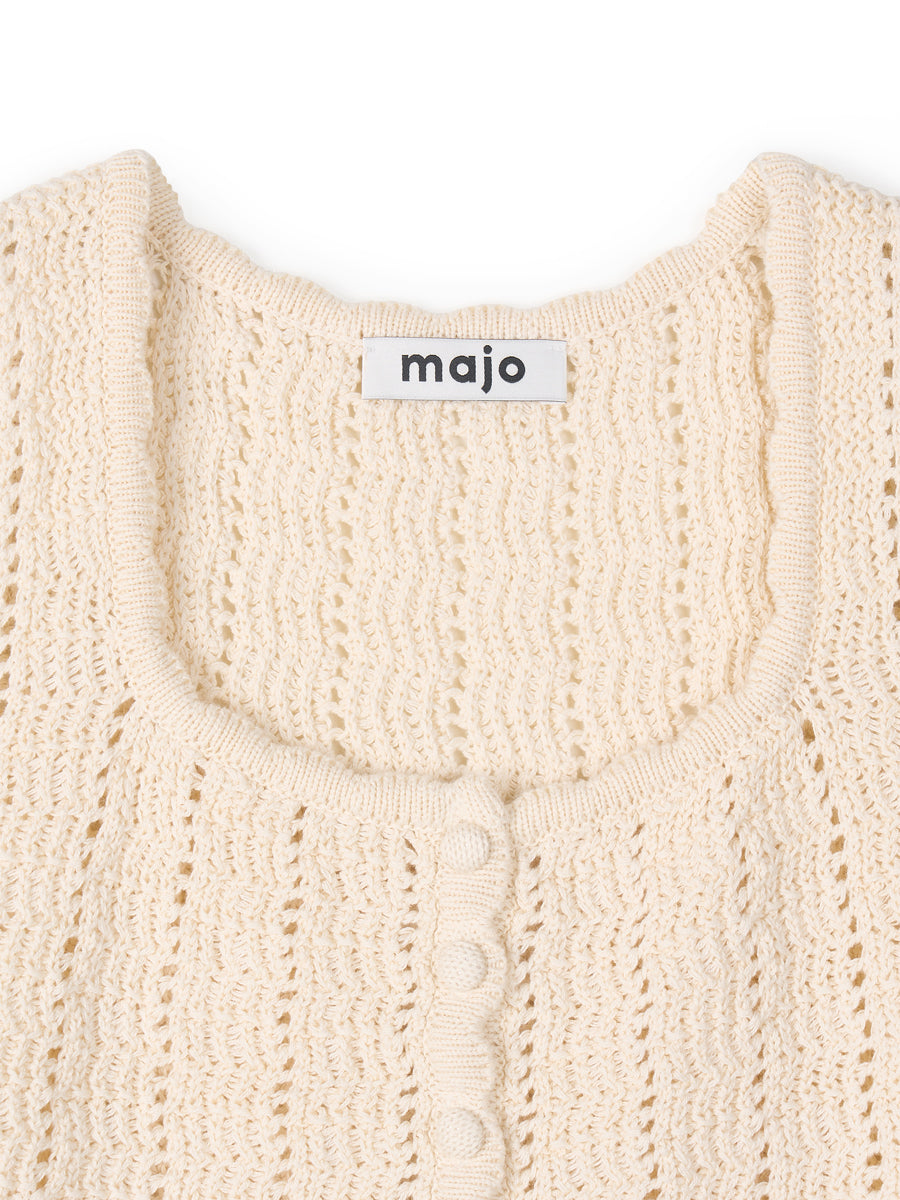 Lacy Crochet Sleeveless [Ivory]
