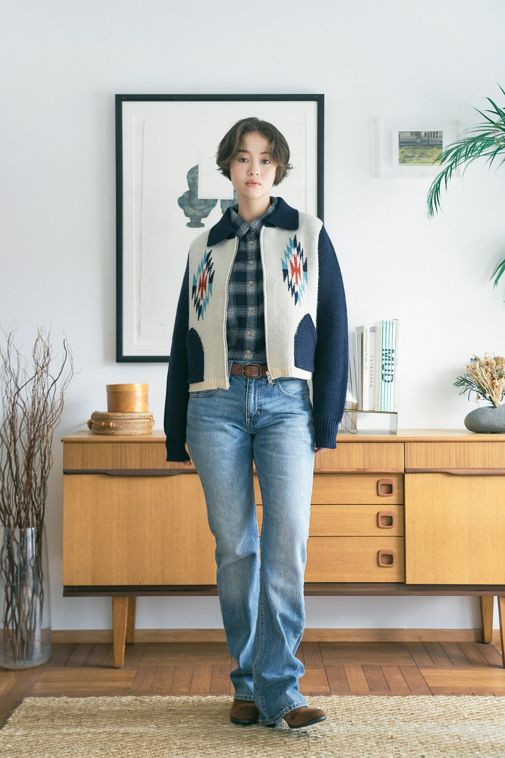 AYA Chimayo wool jacket [Navy]