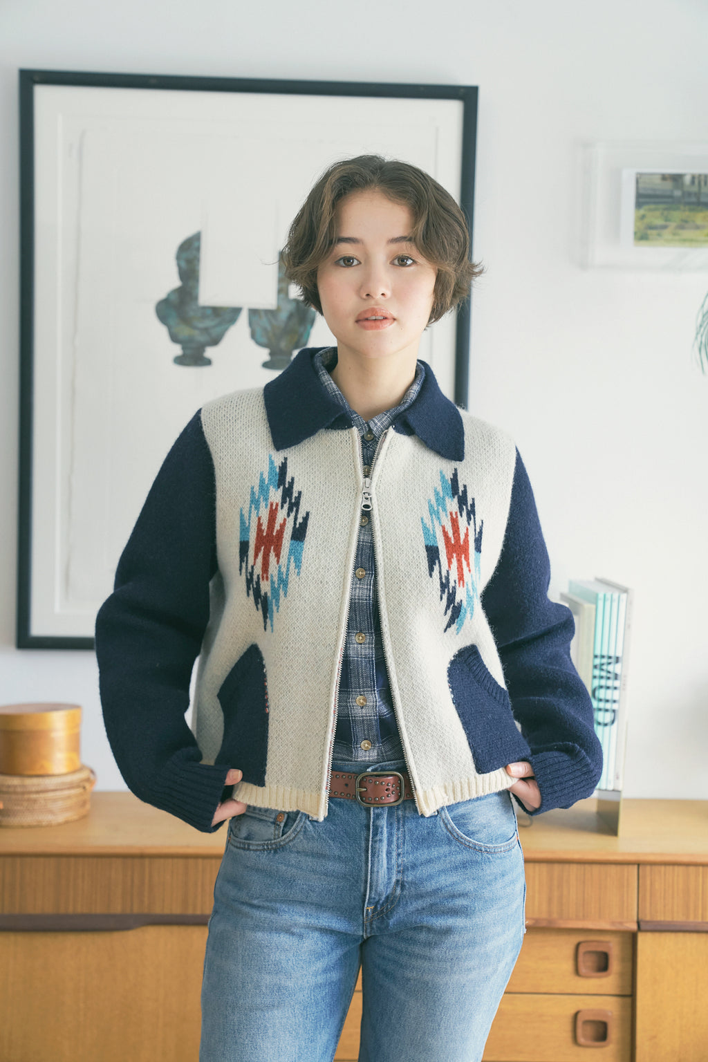 AYA Chimayo wool jacket [Navy]