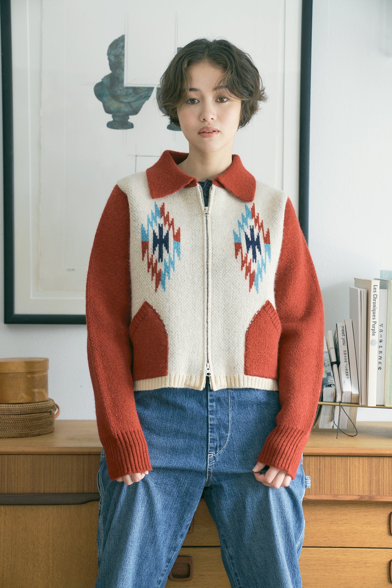 AYA Chimayo wool jacket [Burgundy]