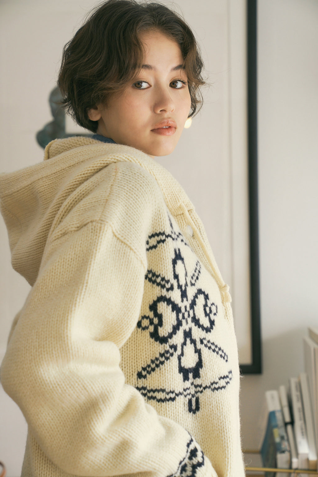 Fringe Wool Long Cardigan [Vintage Ivory]