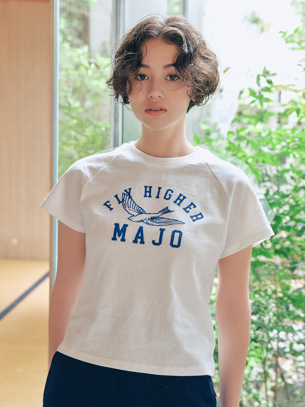 Fly Higher Bird Raglan T-shirt [Ivory]