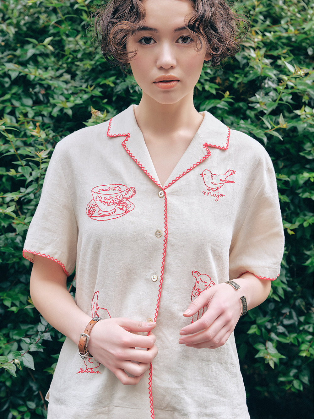 Red-Stitch Linen Shirt