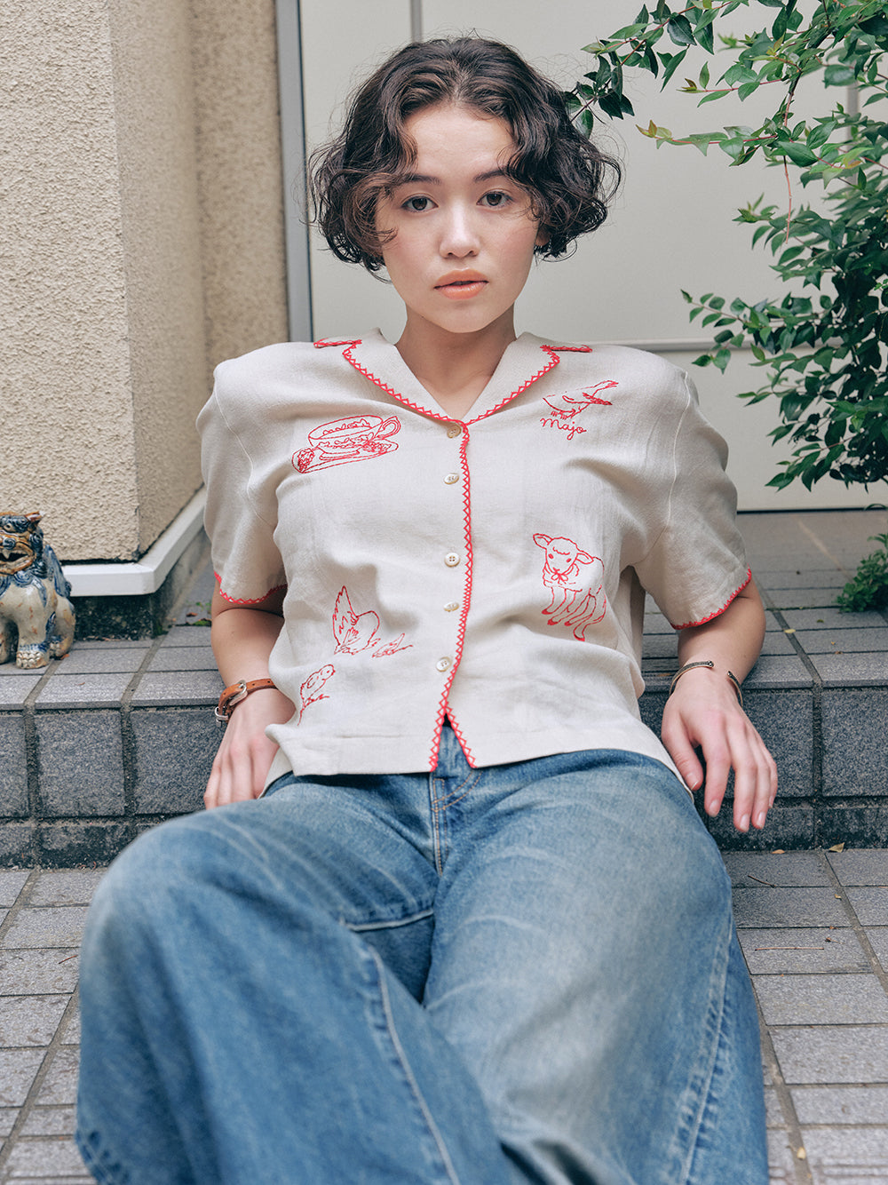 Red-Stitch Linen Shirt