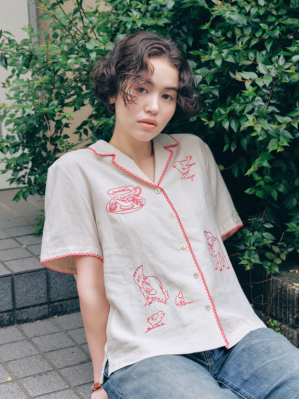 Red-Stitch Linen Shirt