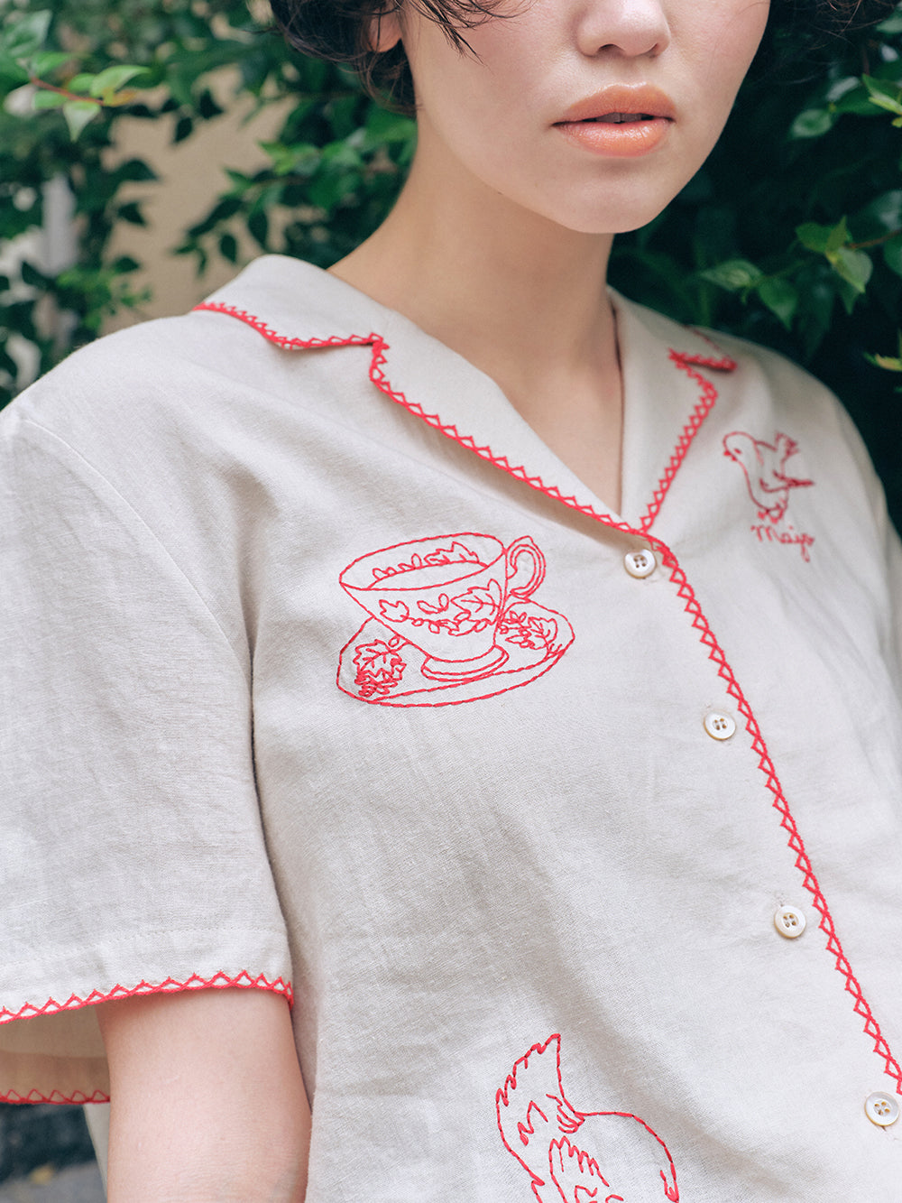 Red-Stitch Linen Shirt