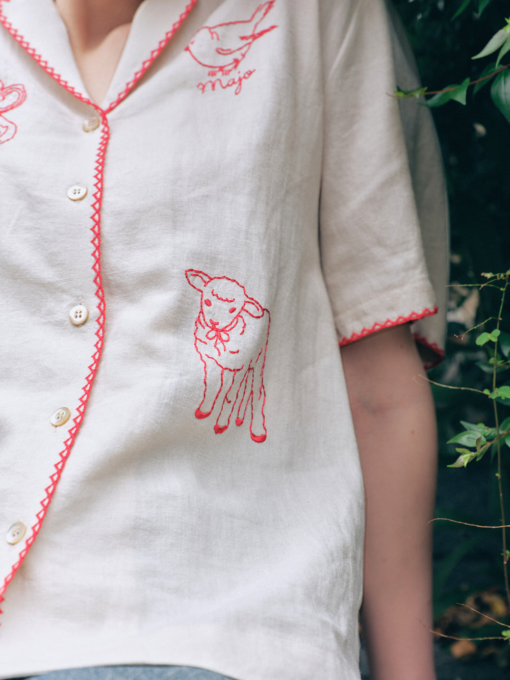 Red-Stitch Linen Shirt