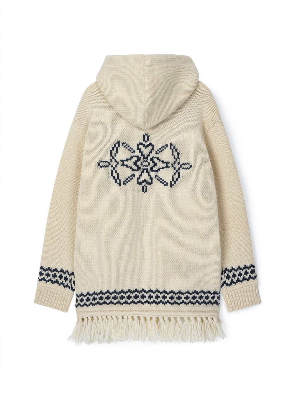 Fringe Wool Long Cardigan [Vintage Ivory]