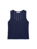 Lacy Crochet Sleeveless [Navy]