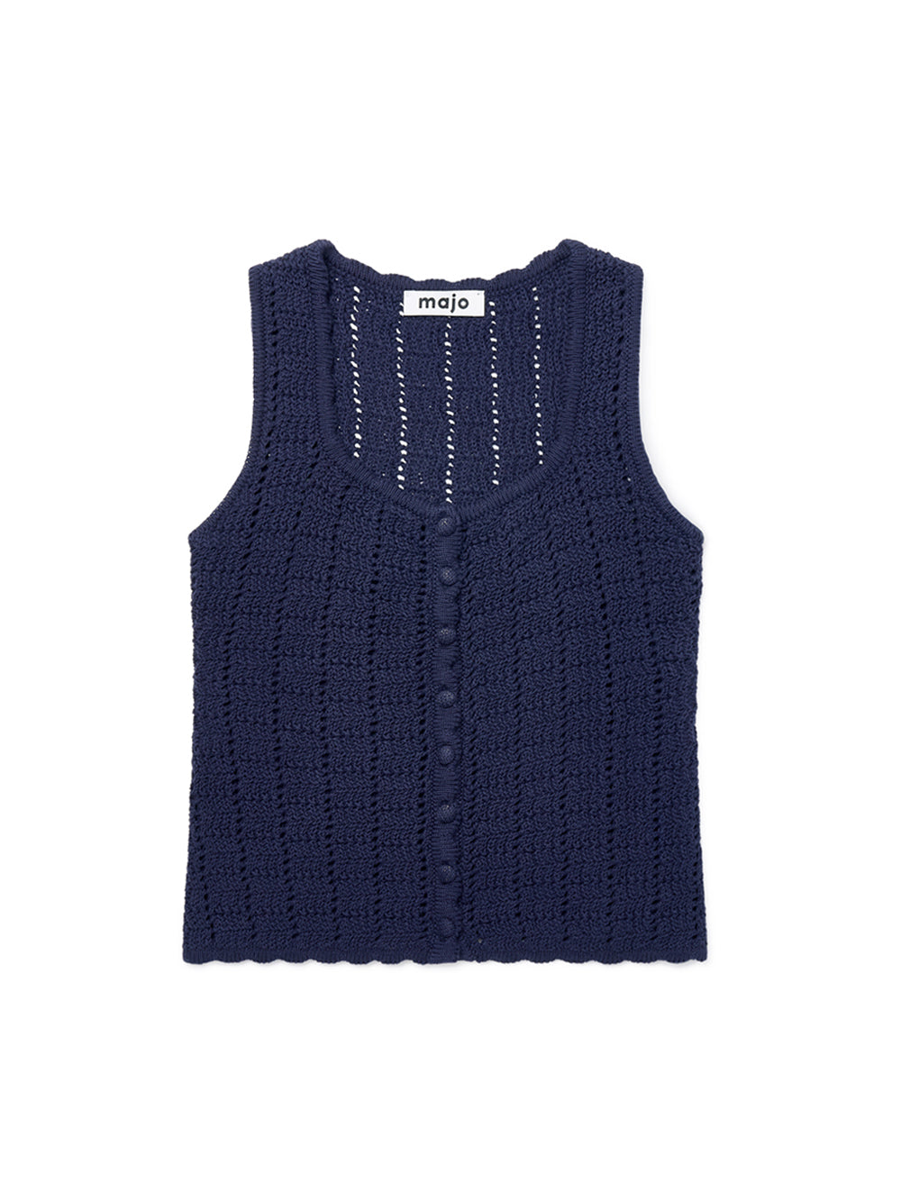 Lacy Crochet Sleeveless [Navy]