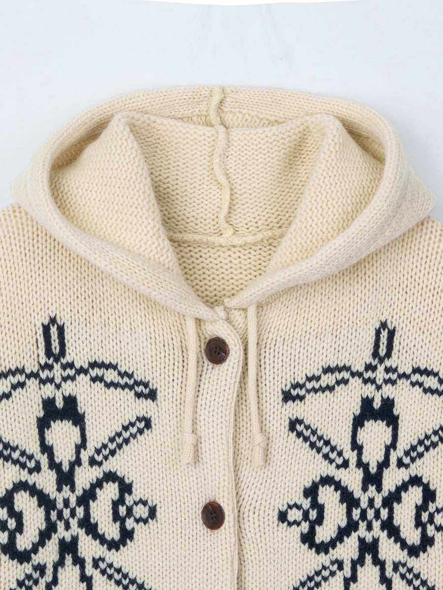 Fringe Wool Long Cardigan [Vintage Ivory]