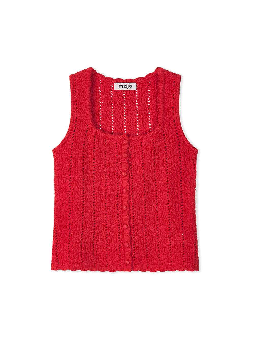 Lacy Crochet Sleeveless [Red]