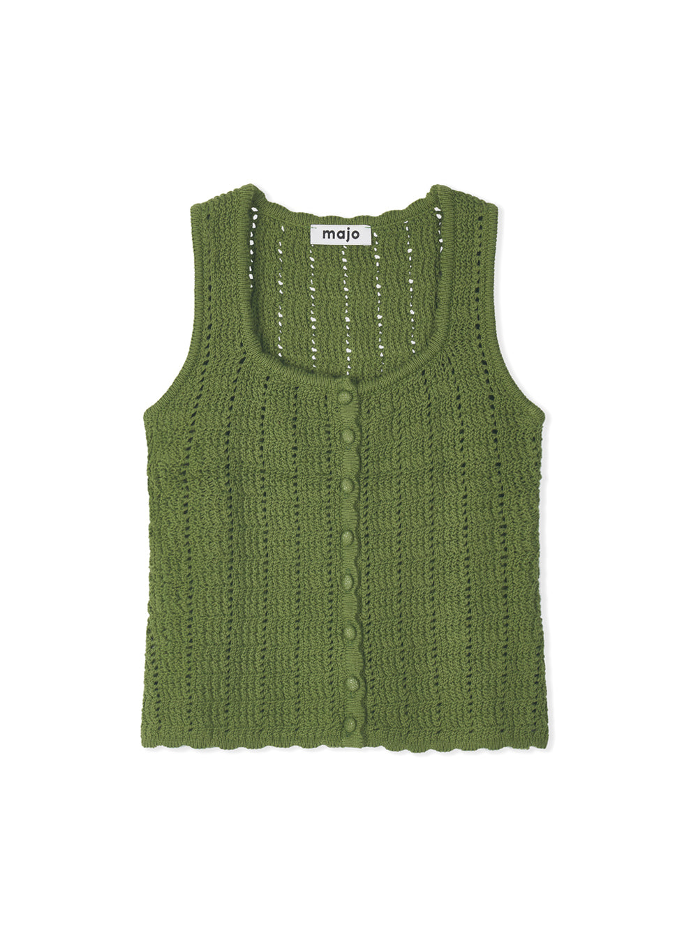 Lacy Crochet Sleeveless [Olive]